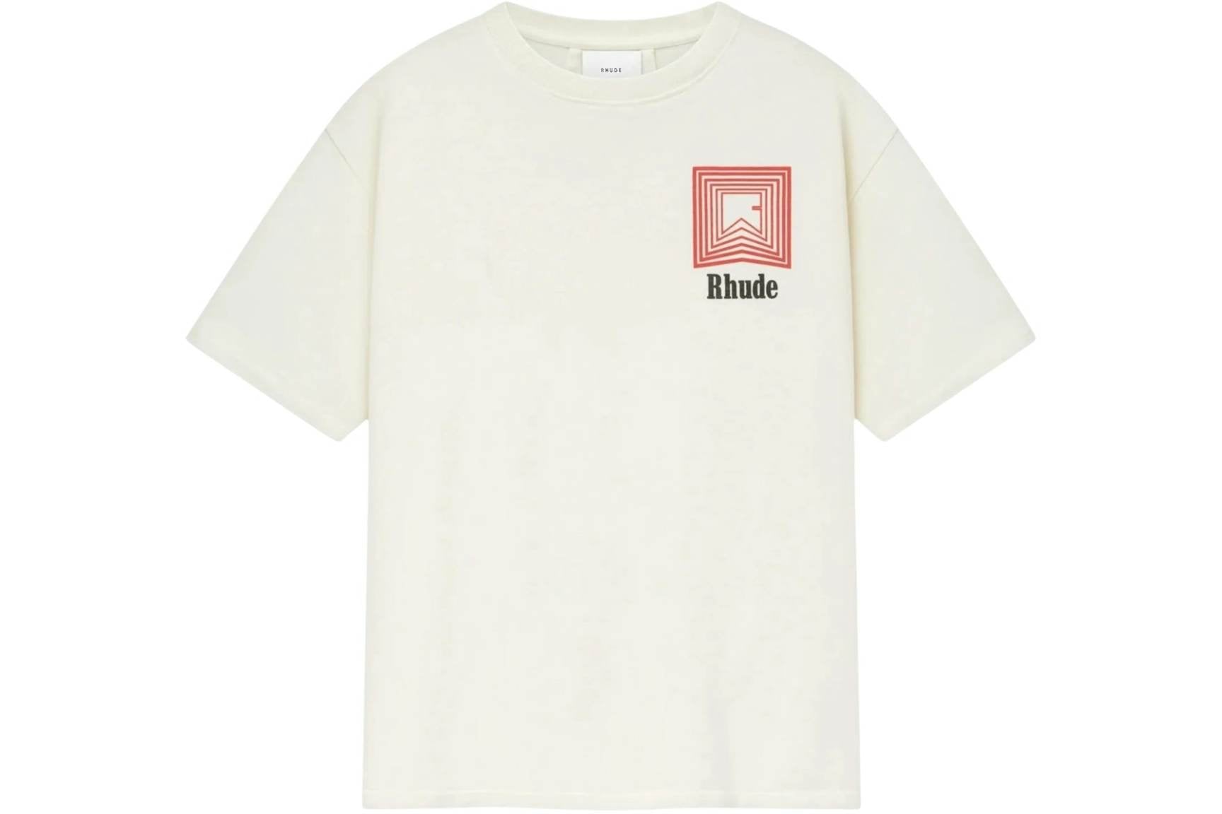 rhude chevron logo repeat tee white 1 1