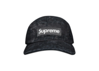supreme frayed logos denim camp cap black 1 1