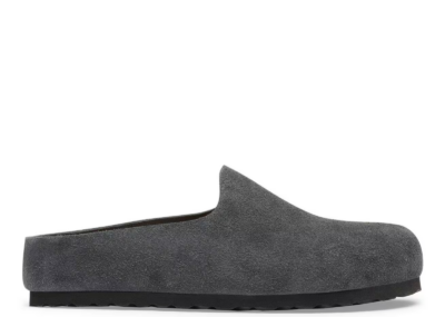birkenstock amsterdam wrapped suede leather charcoal 1 1