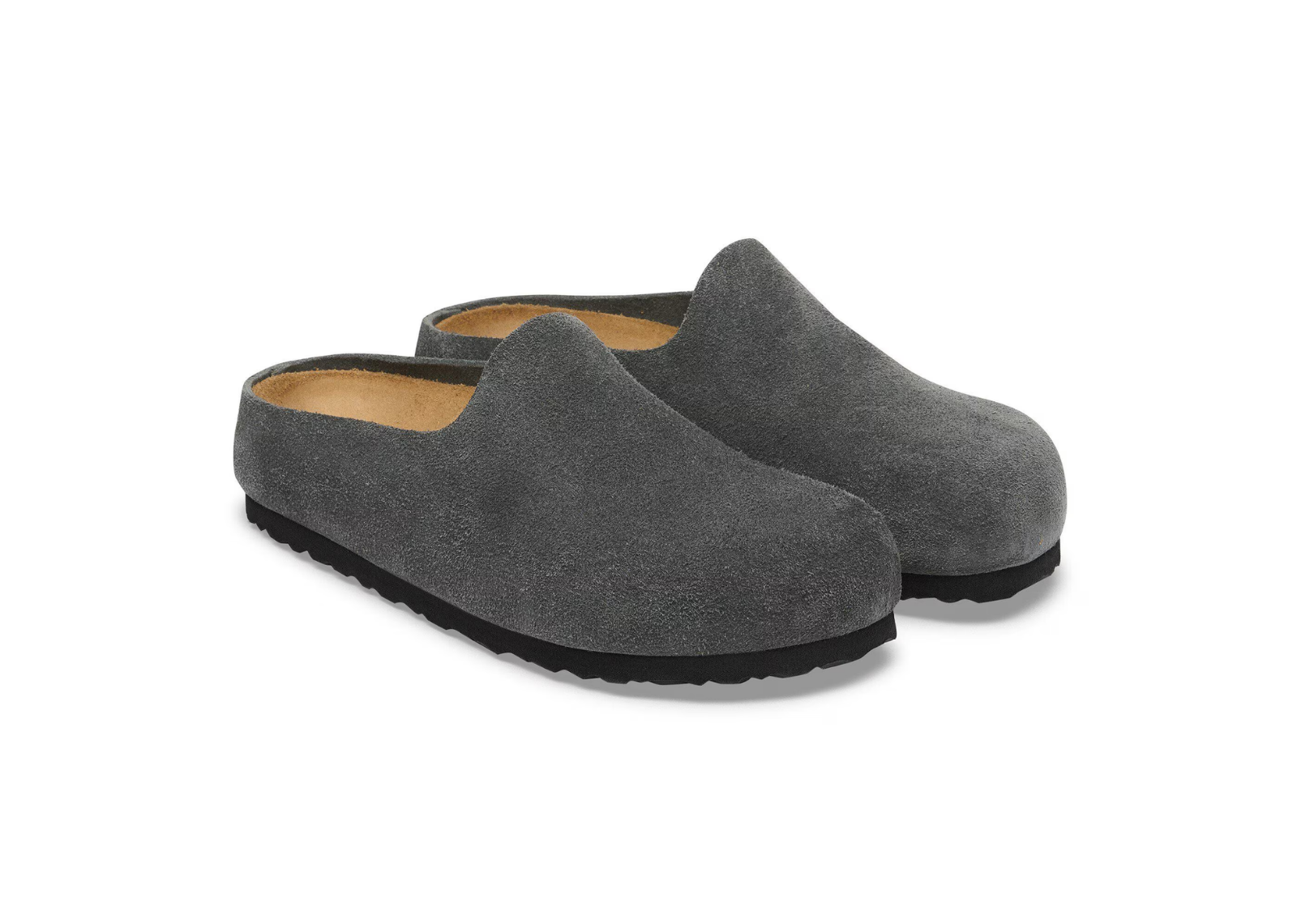 birkenstock amsterdam wrapped suede leather charcoal 2 1