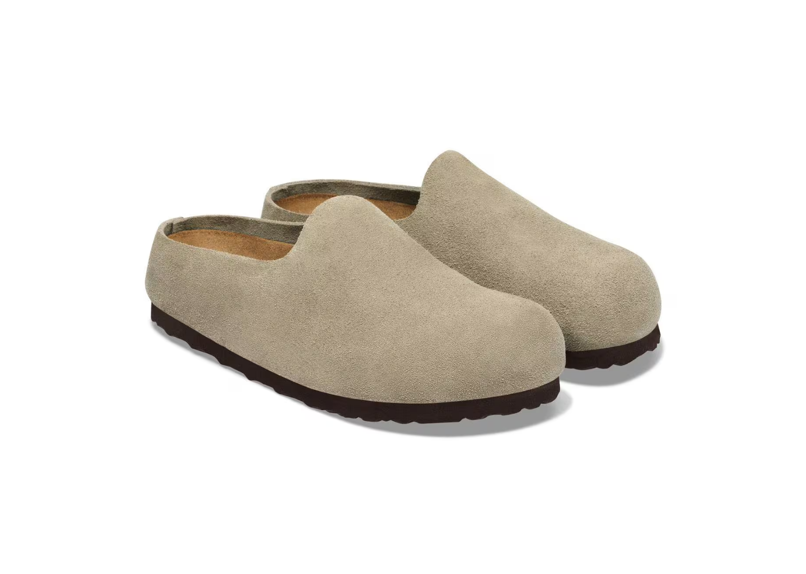 birkenstock amsterdam wrapped suede leather taupe 2 1