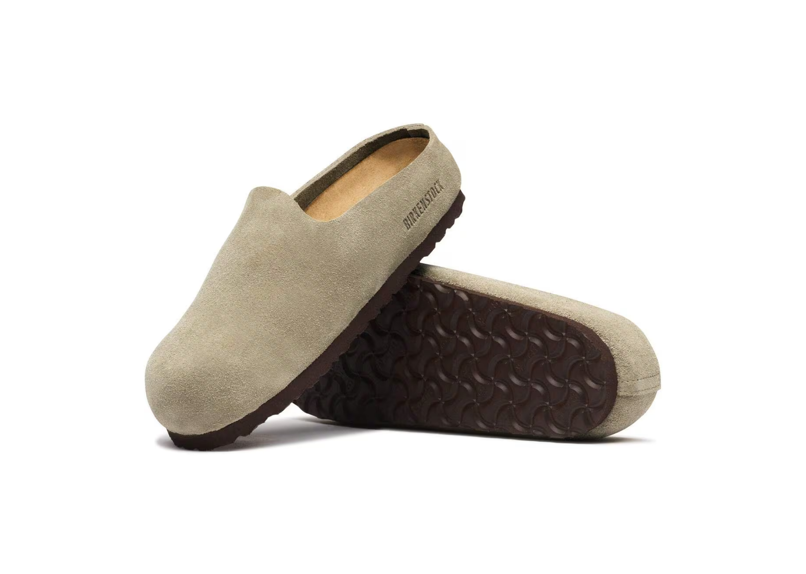 birkenstock amsterdam wrapped suede leather taupe 3 1