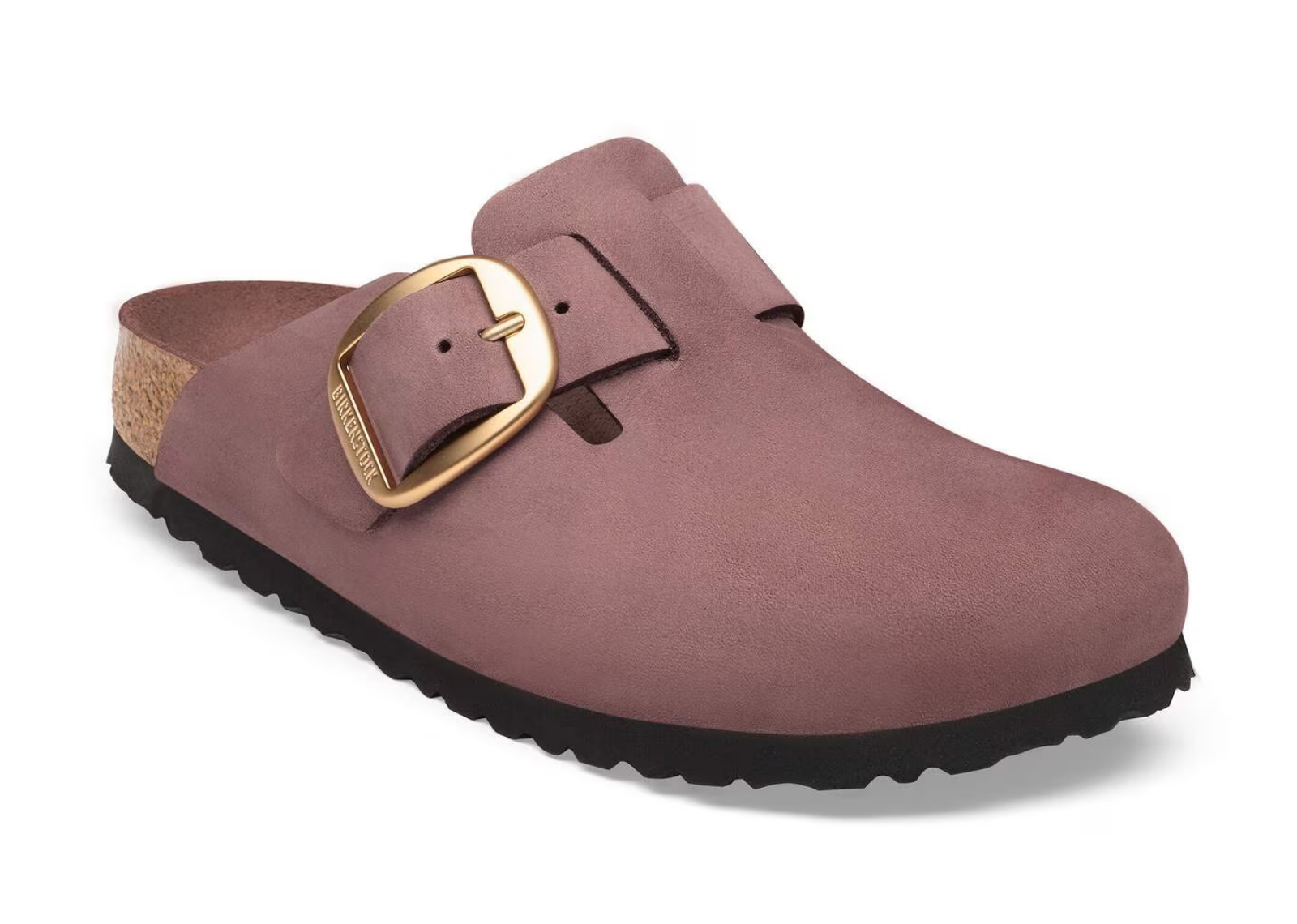 birkenstock boston big buckle nubuck maroon 2 1