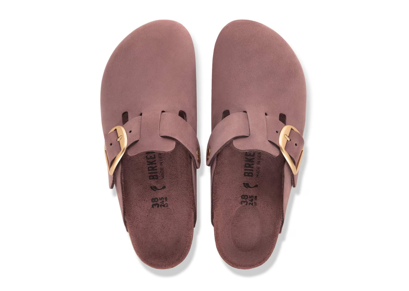 birkenstock boston big buckle nubuck maroon 3 1