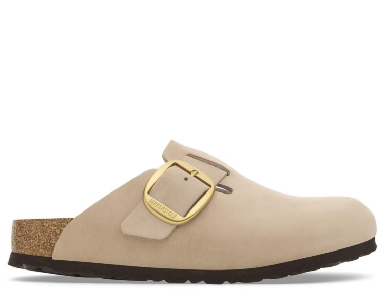 birkenstock boston big buckle nubuck sandcastle 1 1