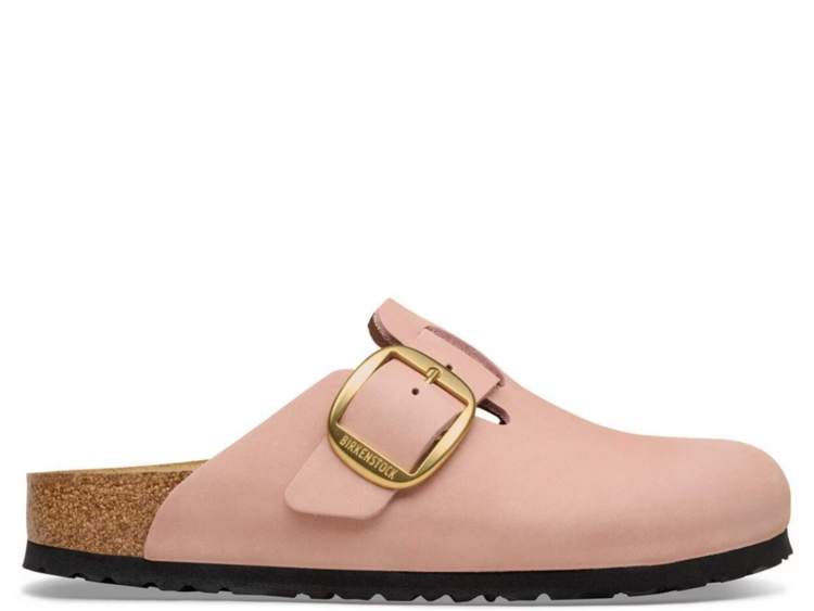 birkenstock boston big buckle nubuck soft pink 1 1