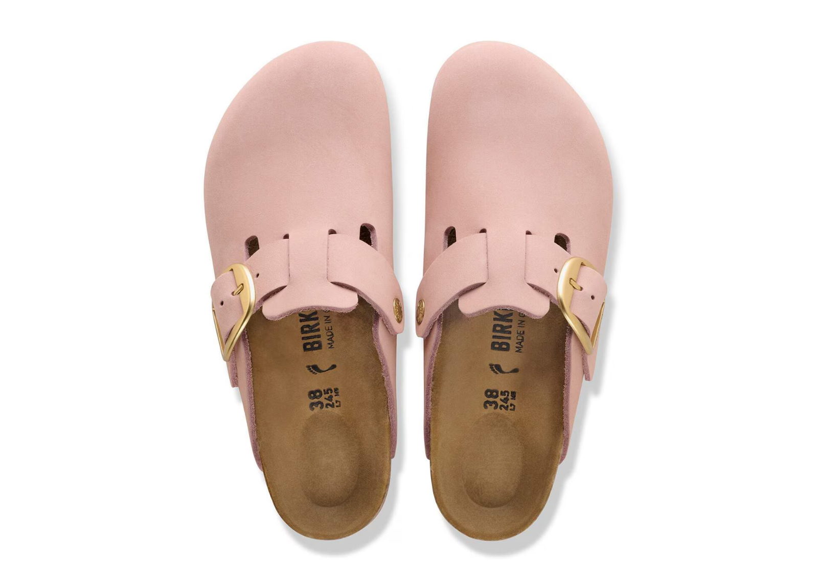 birkenstock boston big buckle nubuck soft pink 3 1