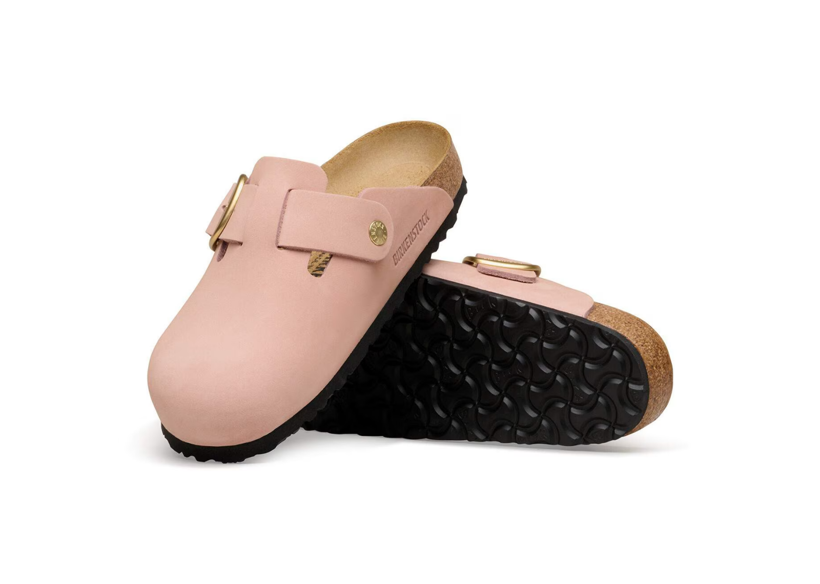 birkenstock boston big buckle nubuck soft pink 4 1