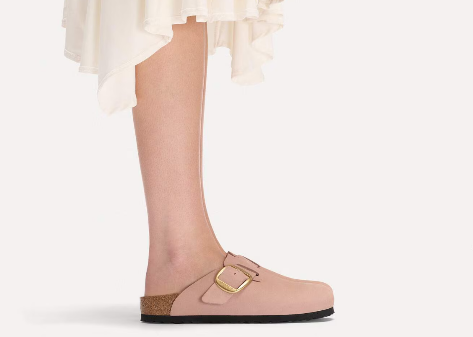 birkenstock boston big buckle nubuck soft pink 5 1