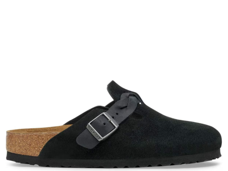birkenstock boston braided suede black 1 1