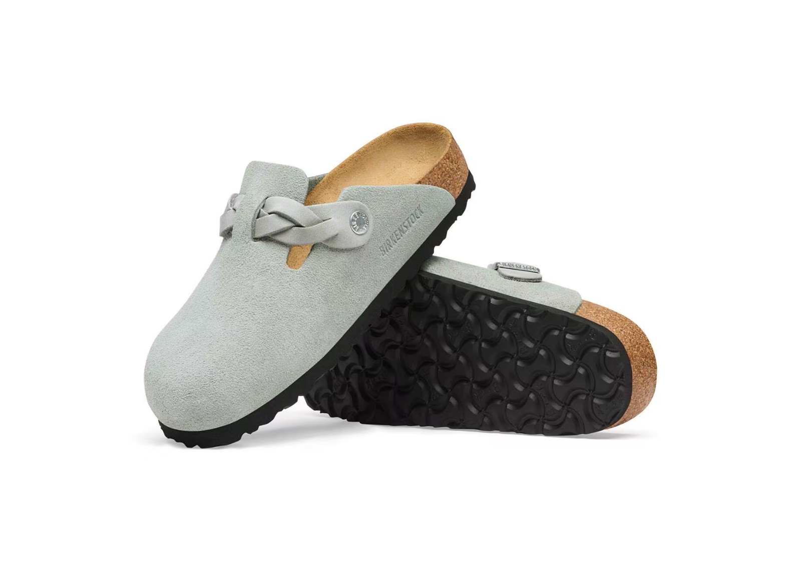 birkenstock boston braided suede pure sage 4 1