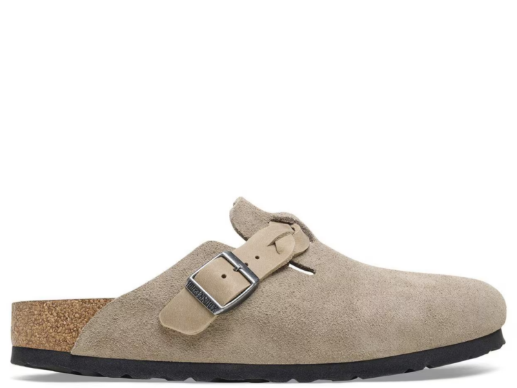 birkenstock boston braided suede taupe 1 1