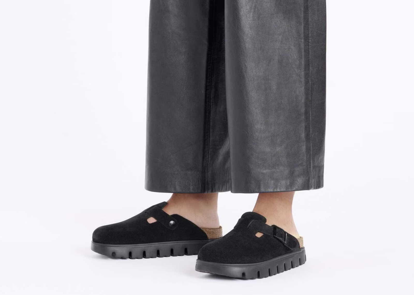 Birkenstock Boston Chunky Suede Black/Black - görsel 5