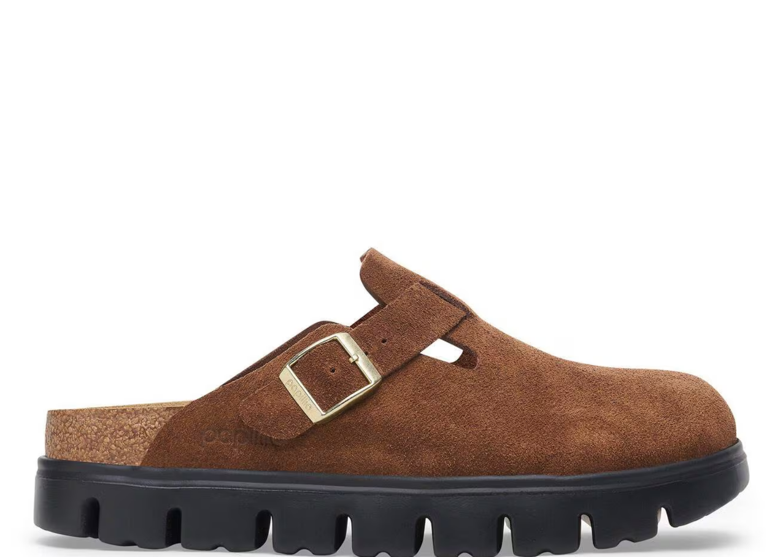Birkenstock Boston Chunky Suede Dark Tea / Black