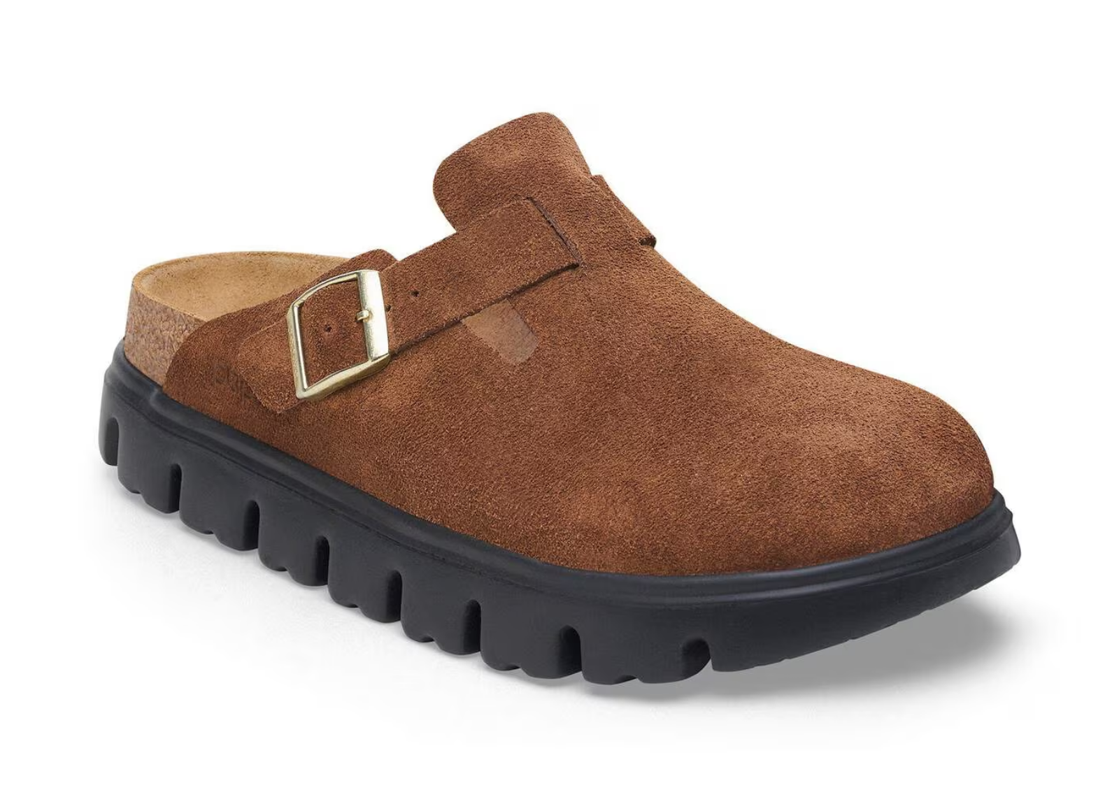 Birkenstock Boston Chunky Suede Dark Tea / Black - görsel 2