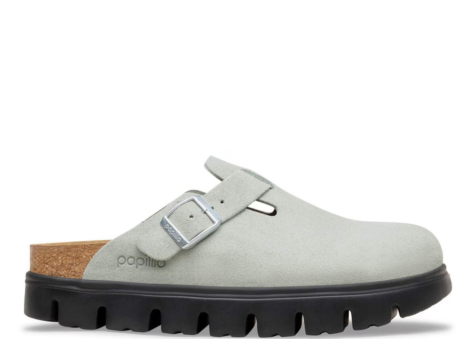 Birkenstock Boston Chunky Suede Pure Sage / Black