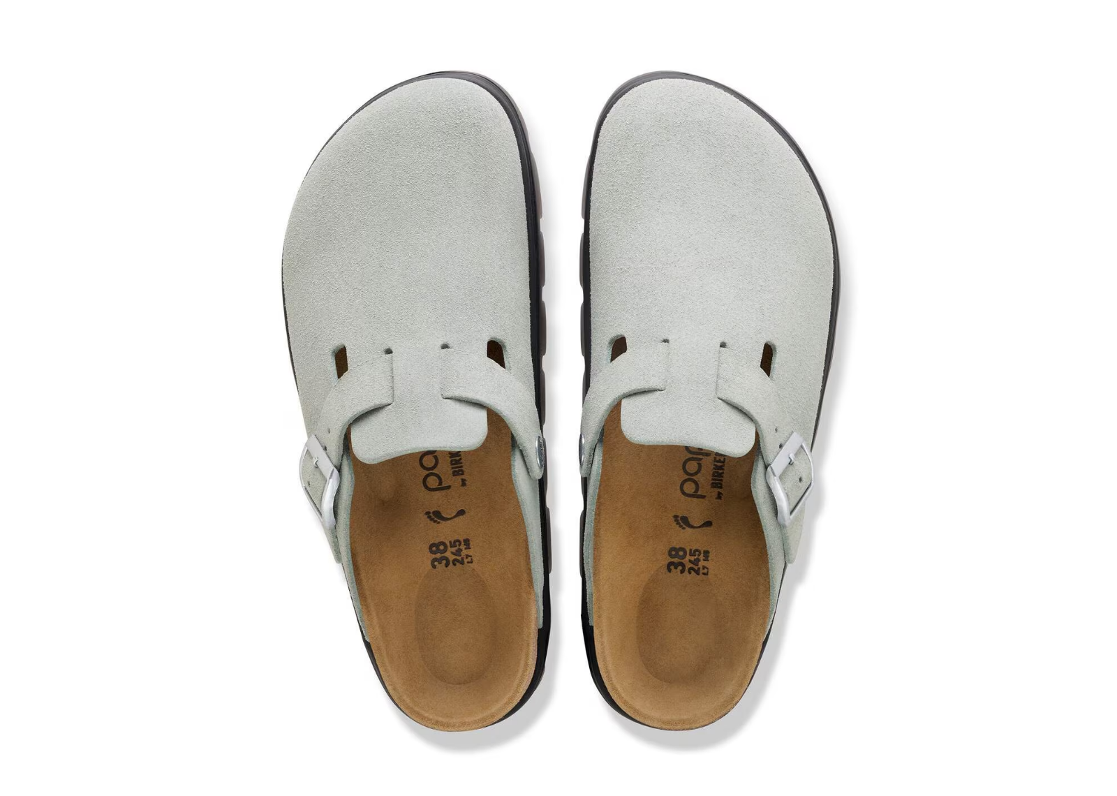 Birkenstock Boston Chunky Suede Pure Sage / Black - görsel 3