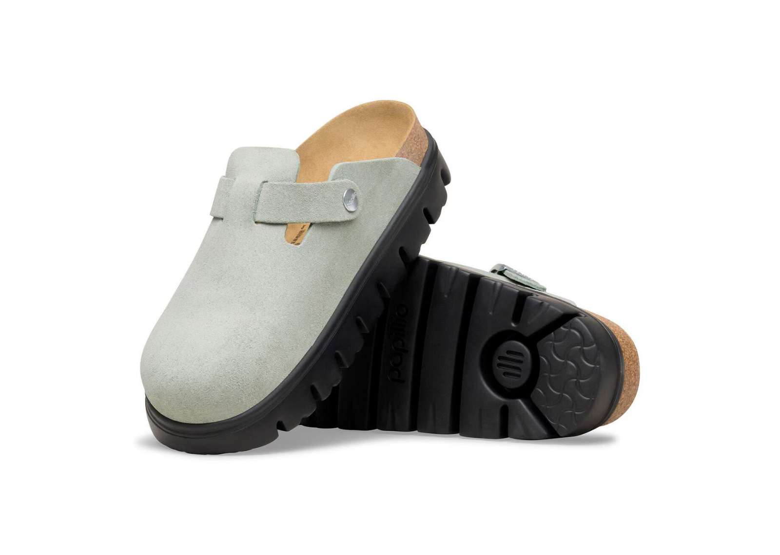 Birkenstock Boston Chunky Suede Pure Sage / Black - görsel 4