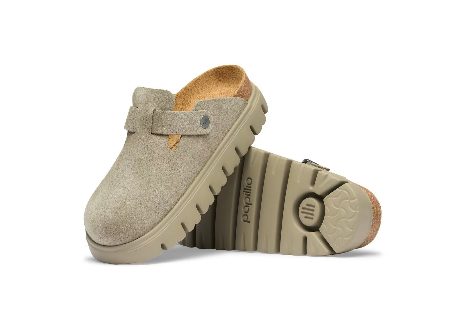 Birkenstock Boston Chunky Suede Taupe - görsel 4