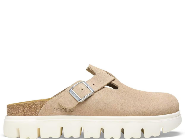 birkenstock boston chunky suede warm sand 1 1