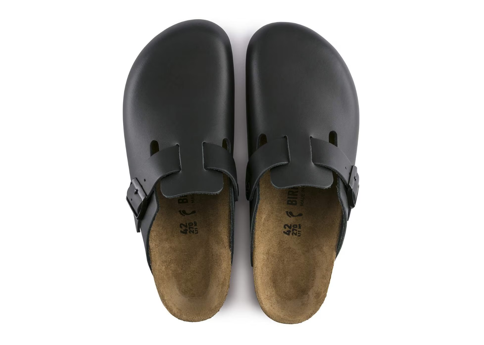 birkenstock boston natural leather black 3 1