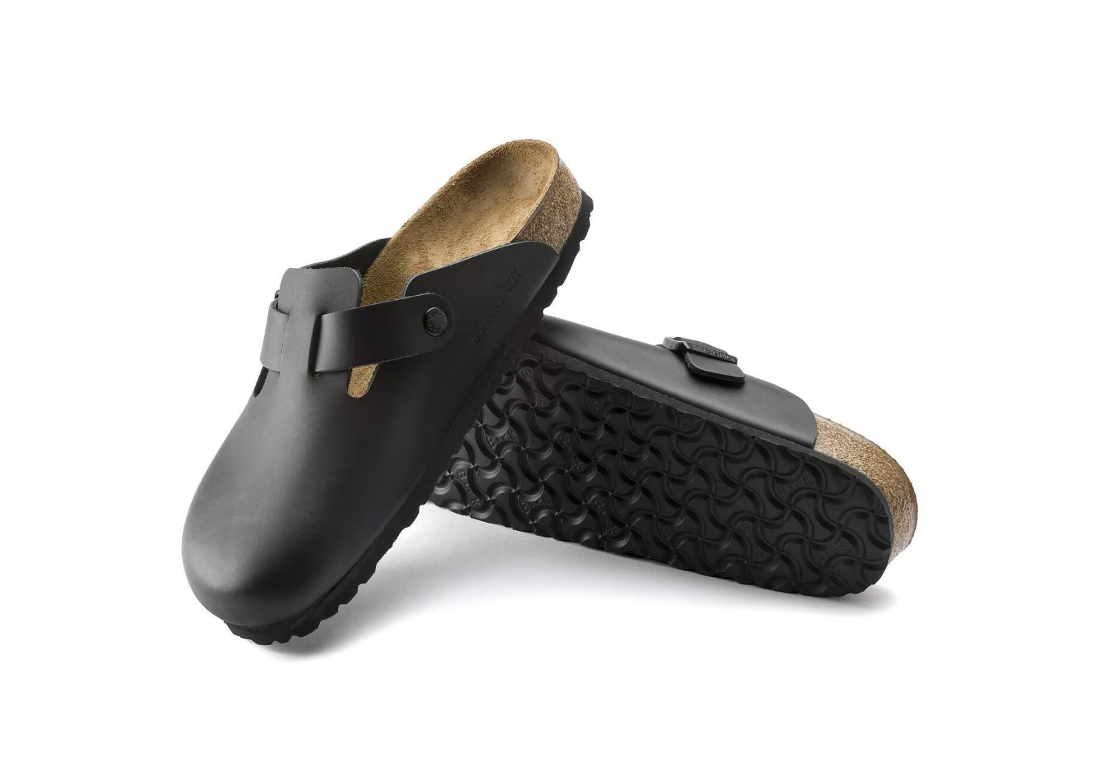 birkenstock boston natural leather black 4 1