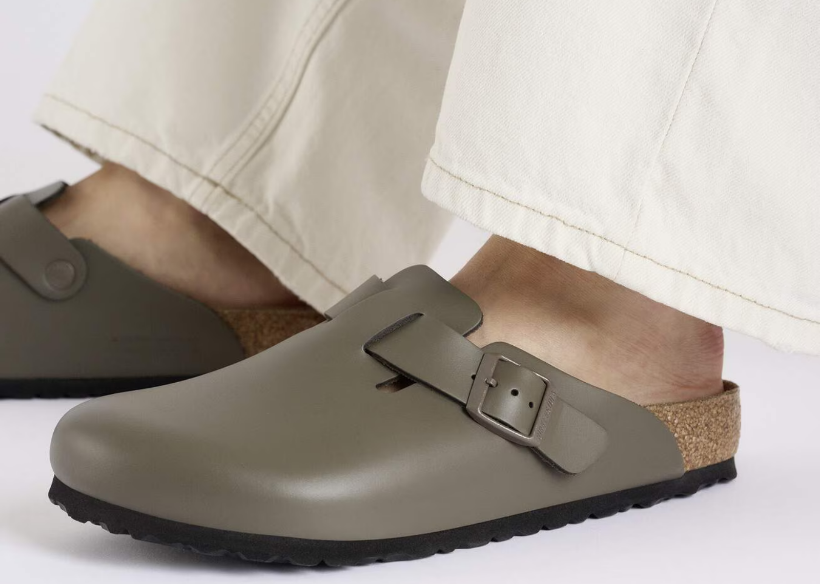 birkenstock boston natural leather concrete gray 5 1