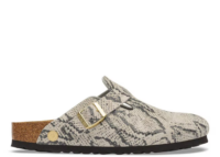 Birkenstock Boston Rivet Logo Suede Snake Oyster