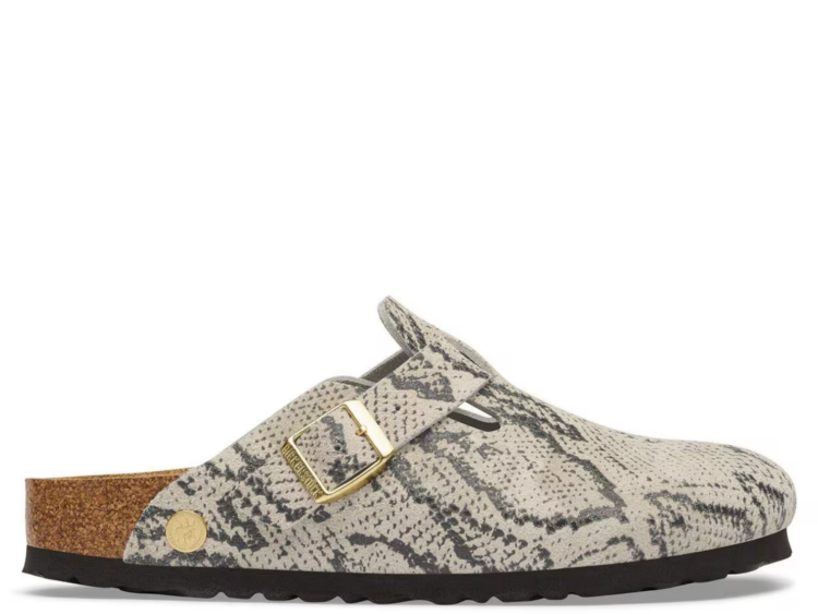 birkenstock boston rivet logo suede snake oyster 1 1