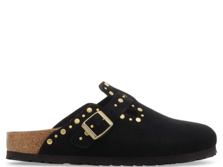 birkenstock boston rivet suede black 1 1