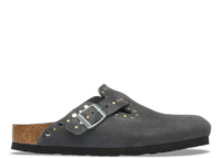 Birkenstock Boston Rivet Suede Charcoal Tonal FB