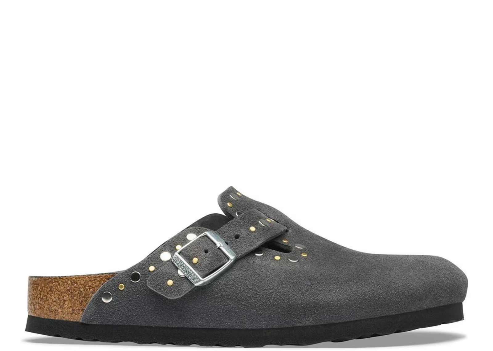 birkenstock boston rivet suede charcoal tonal fb 1 1
