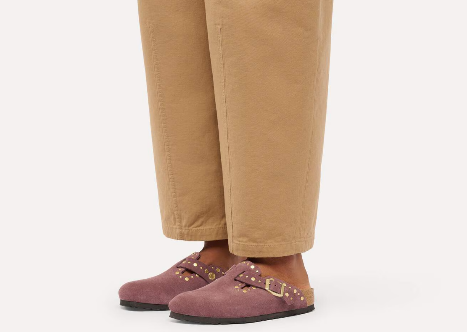 birkenstock boston rivet suede pepper 5 1