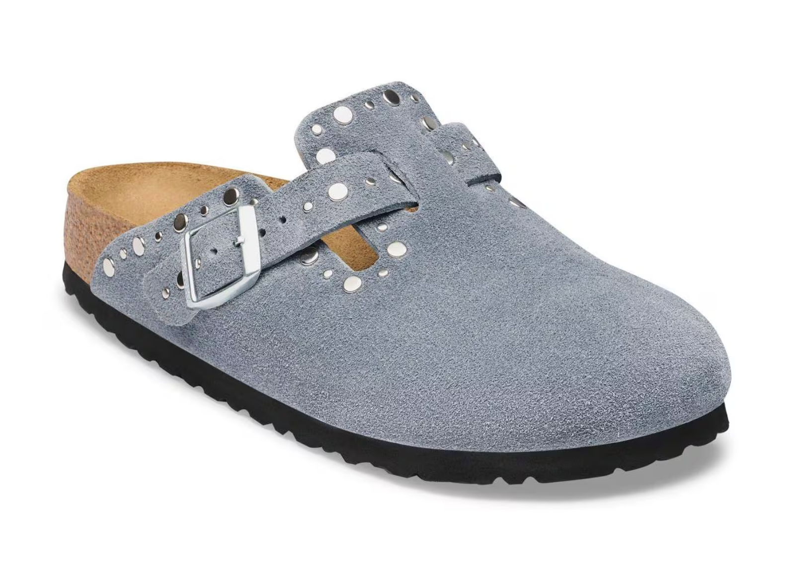 birkenstock boston rivet suede stone blue 2 1