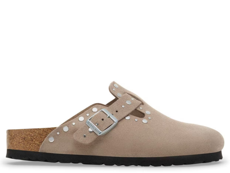 birkenstock boston rivet suede taupe 1 1