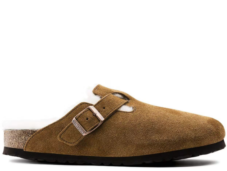 birkenstock boston shearling suede mink 1 1
