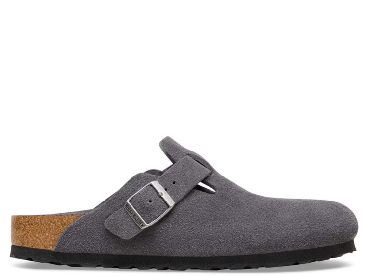 birkenstock boston soft footbed suede charcoal tonal fb 1 1