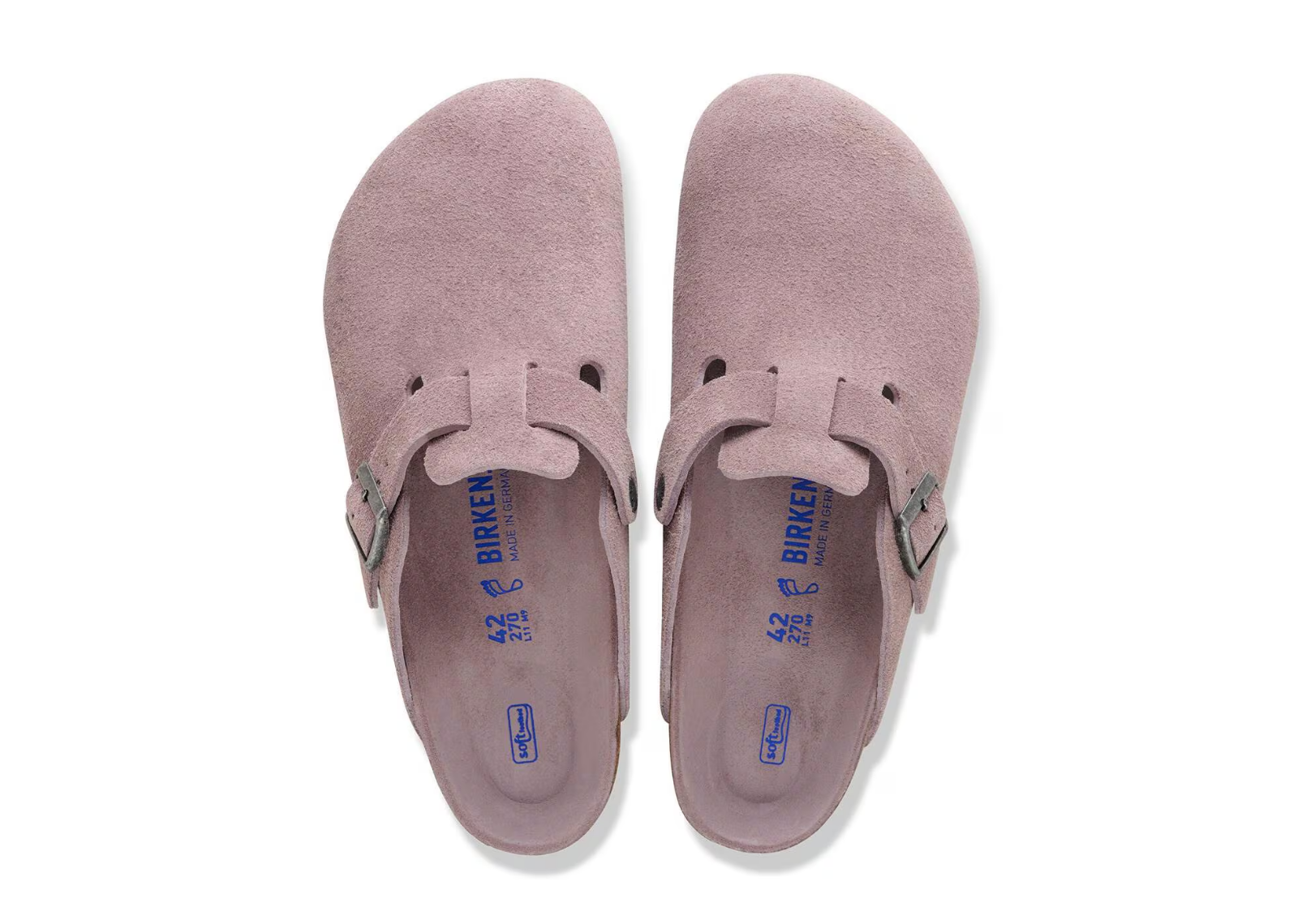 birkenstock boston soft footbed suede faded purple tonal fb 3 1