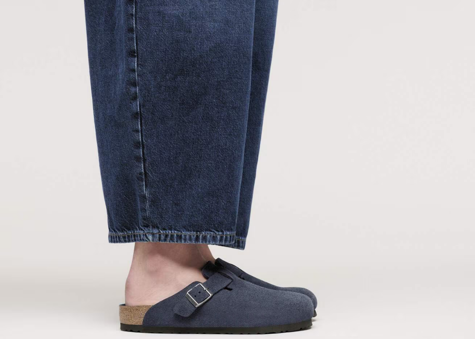 birkenstock boston soft footbed suede new navy tonal 5 1