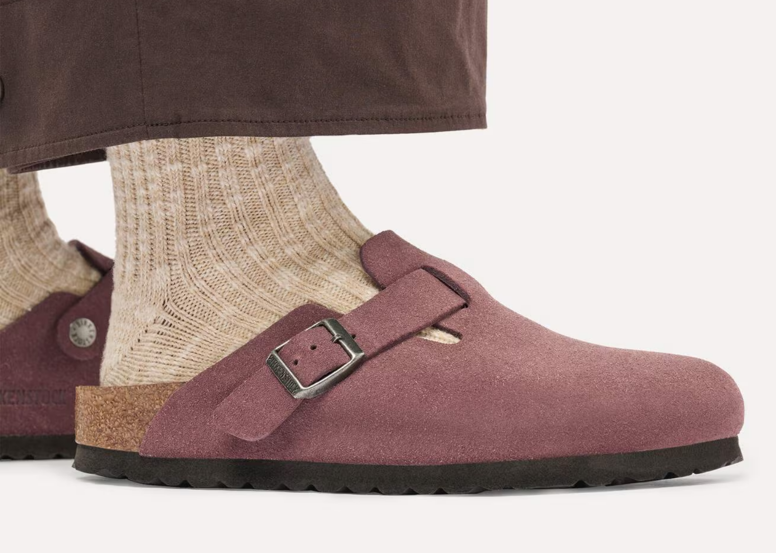 birkenstock boston soft footbed suede pepper 5 1