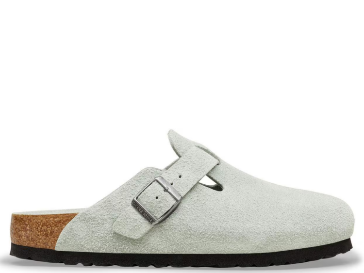 birkenstock boston soft footbed suede pure sage tonal fb 1 1