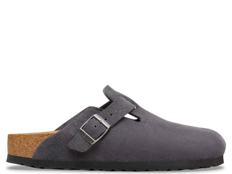birkenstock boston suede charcoal 1 1