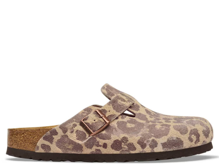 Birkenstock Boston Suede Print SYN Leo Sandcastle