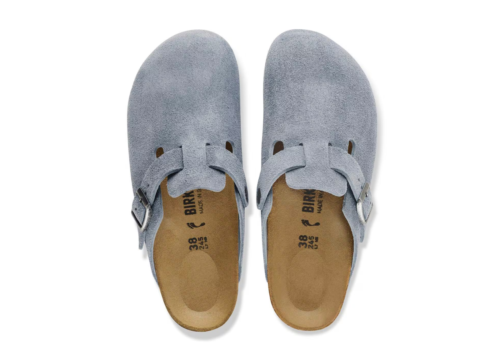 birkenstock boston suede stone blue 3 1