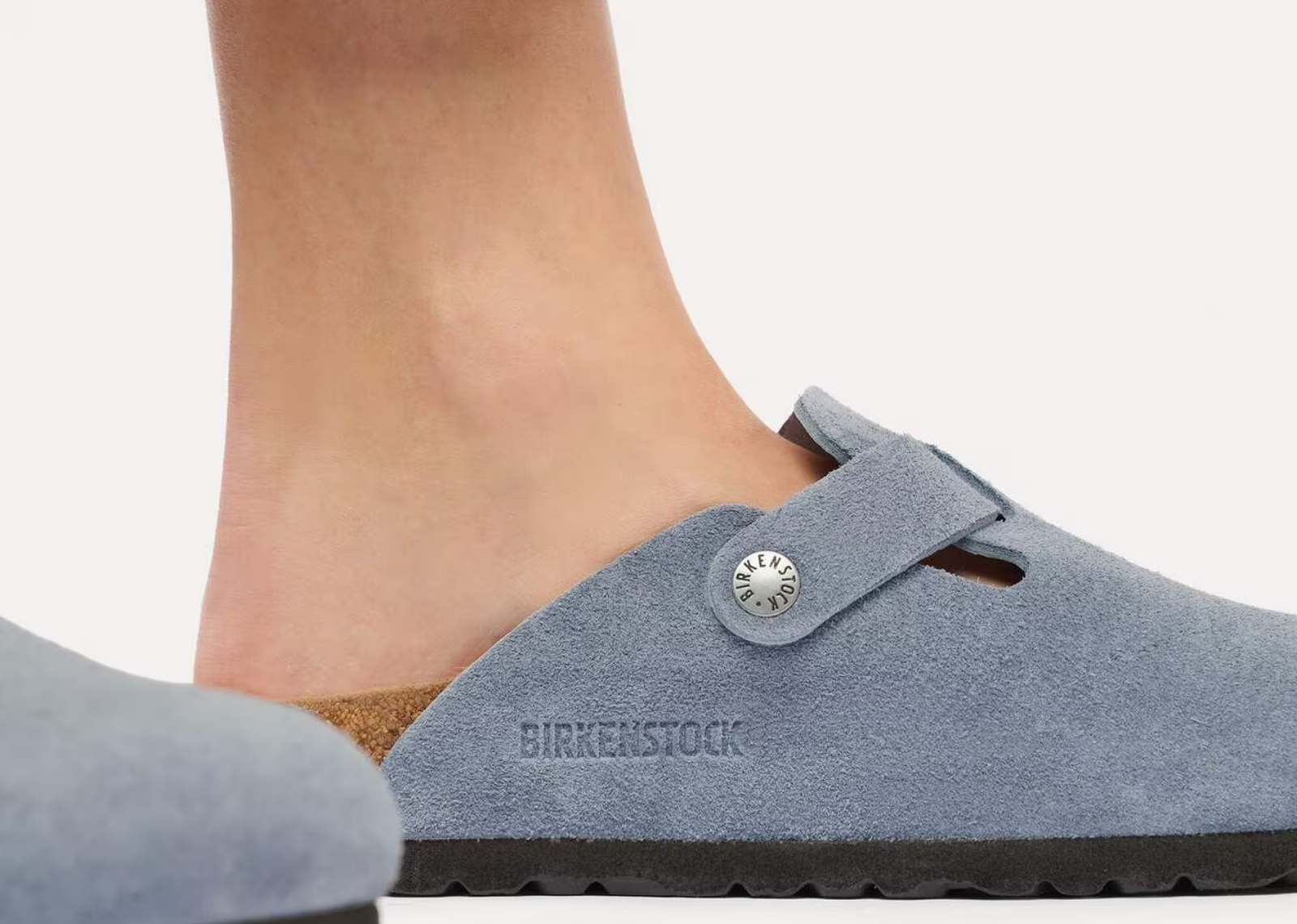birkenstock boston suede stone blue 5 1