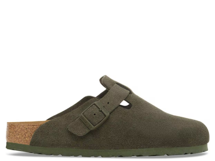 birkenstock boston suede thyme 1 1