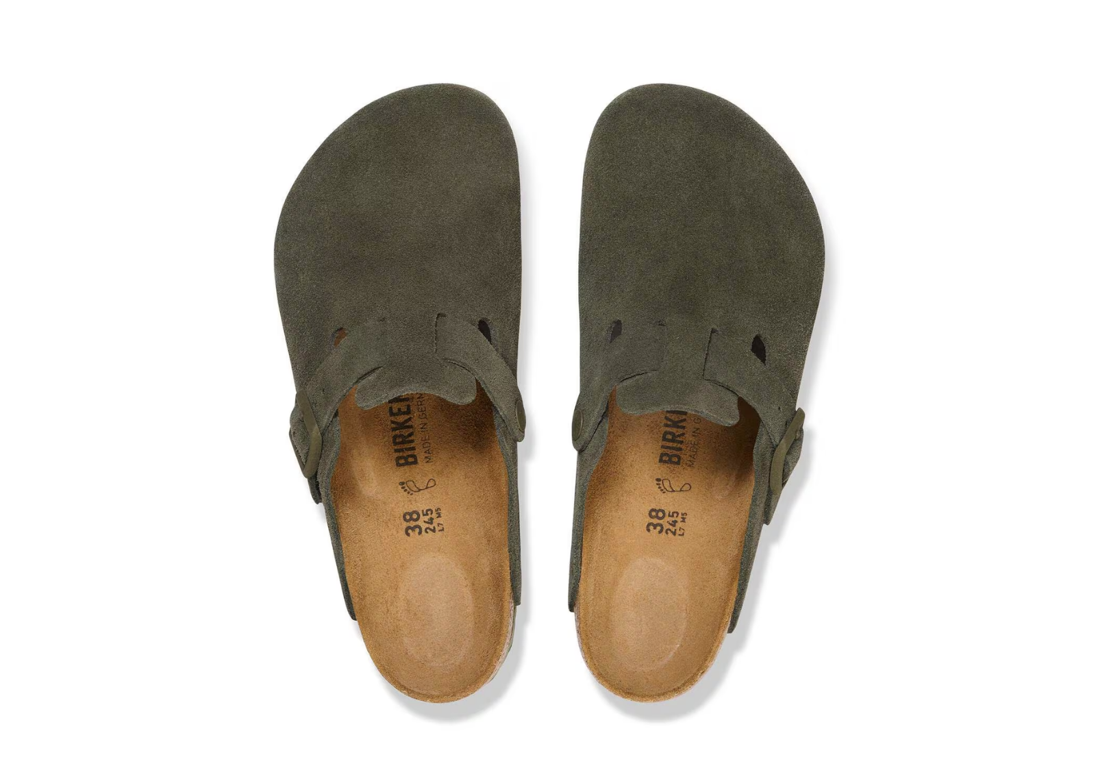 birkenstock boston suede thyme 3 1