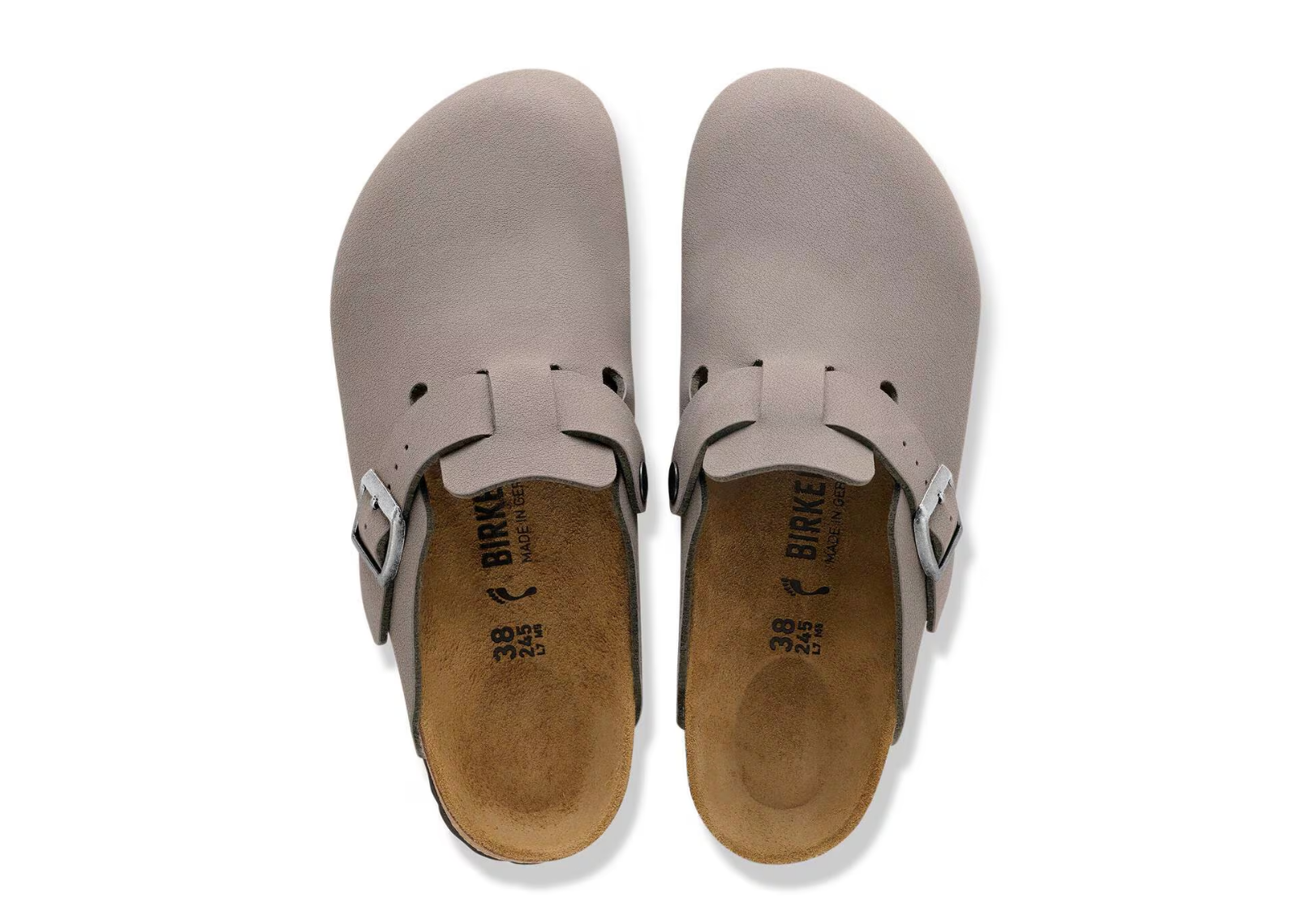 birkenstock boston tex birko flor nubuck gray taupe 3 1