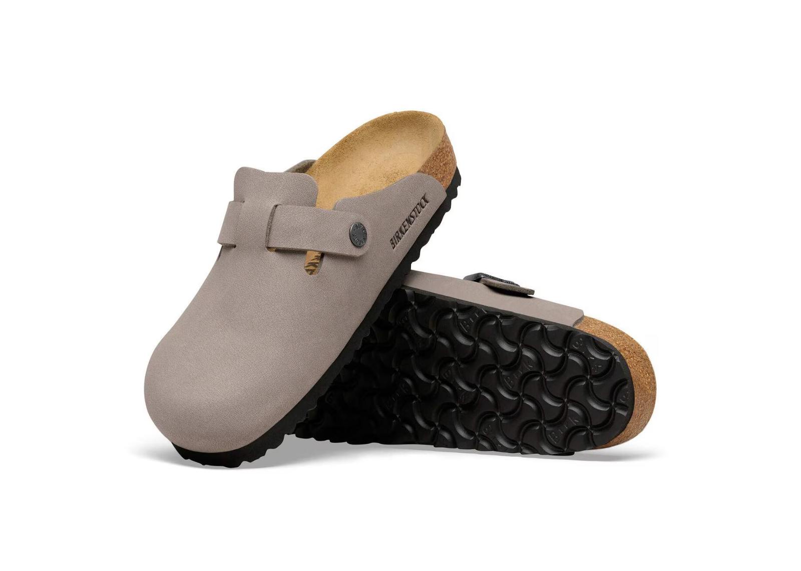 birkenstock boston tex birko flor nubuck gray taupe 4 1
