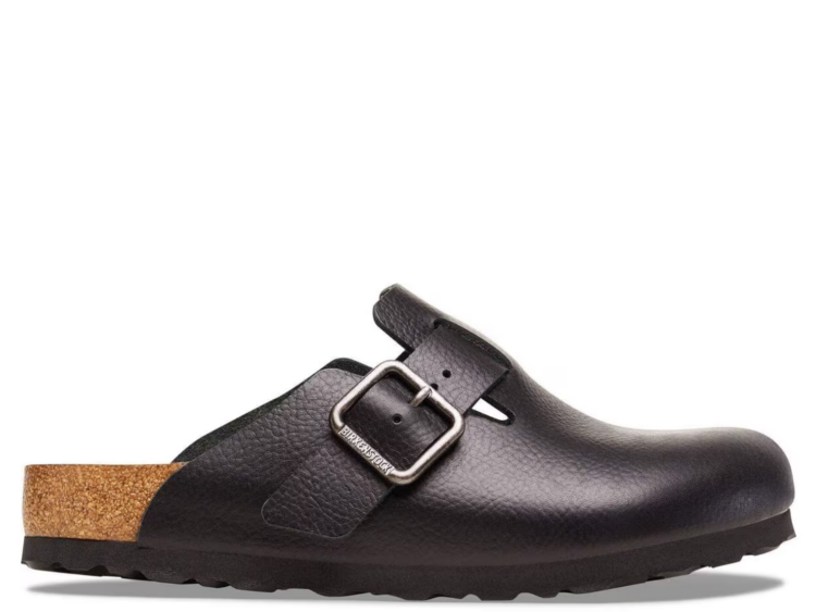 Birkenstock Boston Wire Buckle Natural Leather Vintage Wood Black